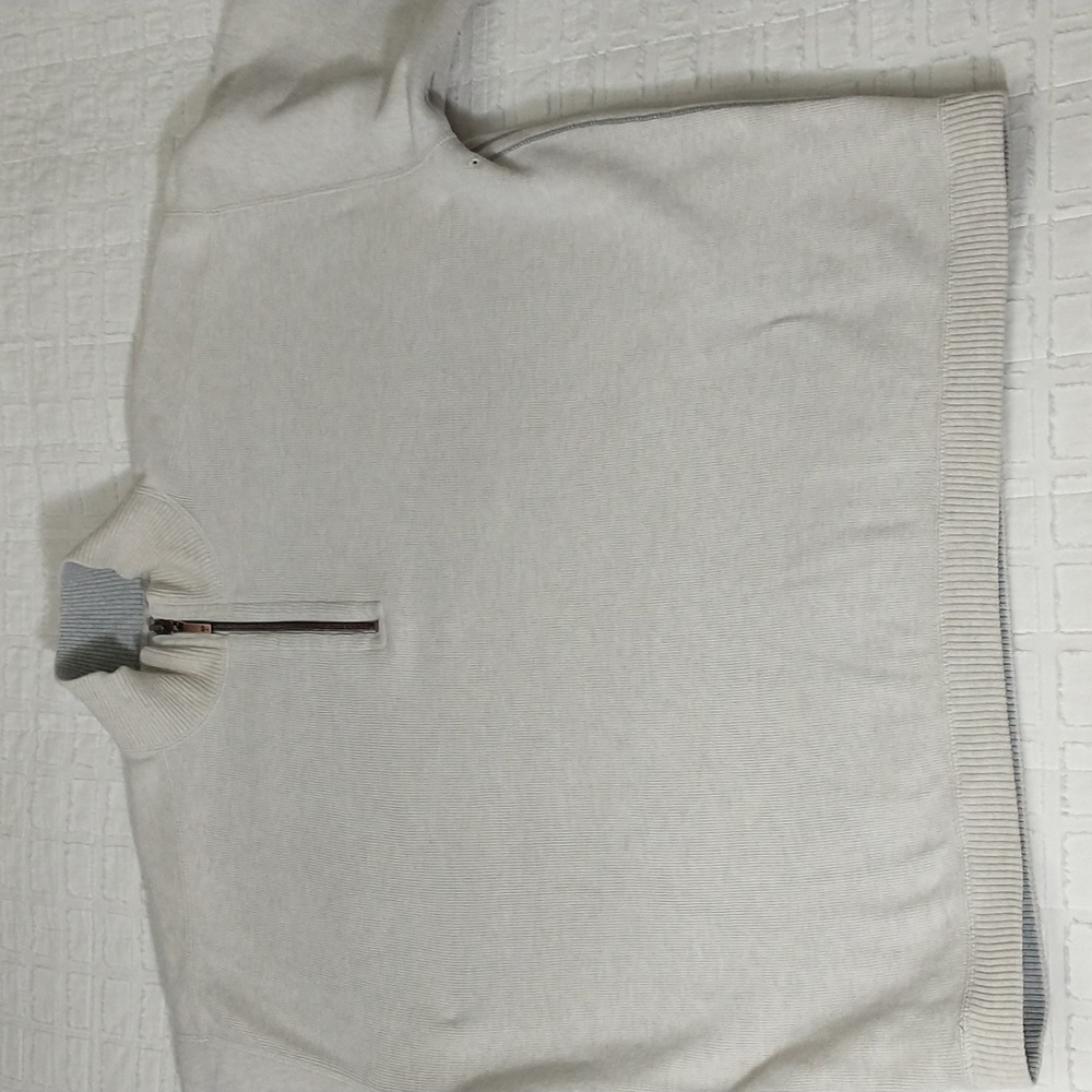 Tommy Bahama Reversible Quarter-Zip Sweatshirt, Cream And Grey, Mens Size Large - Picture 7 of 13